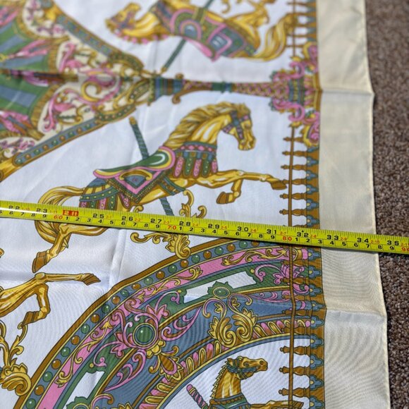 RARE Vintage HERMÈS Carousel Silk Scarf FRANCE 35" - Picture 9 of 9